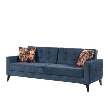 Canapea extensibila Cinar, Pandia Home, 209x80x80 cm, lemn, albastru