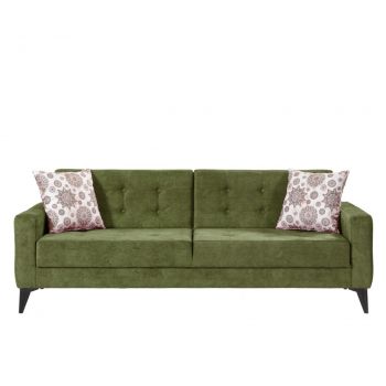 Canapea extensibila Cinar, Pandia Home, 209x80x80 cm, lemn, kaki