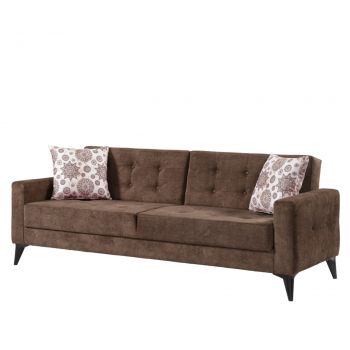 Canapea extensibila Cinar, Pandia Home, 209x80x80 cm, lemn, maro