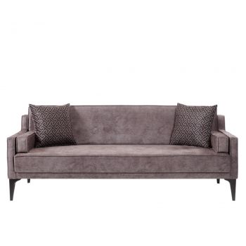 Canapea extensibila Doruk, Pandia Home, 195x80x80 cm, lemn, gri deschis