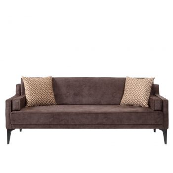 Canapea extensibila Doruk, Pandia Home, 195x80x80 cm, lemn, maro inchis