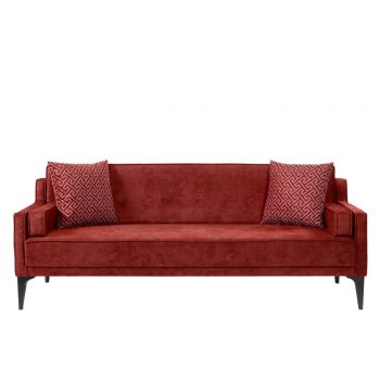 Canapea extensibila Doruk, Pandia Home, 195x80x80 cm, lemn, rosu
