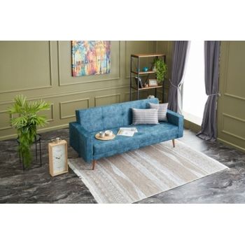 Canapea extensibila Dublin, Balcab Home, 3 locuri, 214x75x90 cm, lemn, turocaz