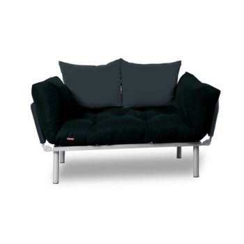Canapea extensibila Gauge Concept, Black Smoked, 2 locuri, 190x70 cm, fier/poliester Canapea extensibila Gauge Concept, Black Smoked, 2 locuri, 190x70 cm, fier/poliester