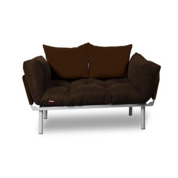 Canapea extensibila Gauge Concept, Brown, 2 locuri, 190x70 cm, fier/poliester ieftina