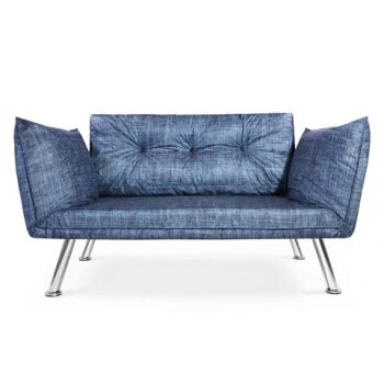 Canapea extensibila Gauge Concept, Jean, 2 locuri, 145x78 cm, fier/poliester