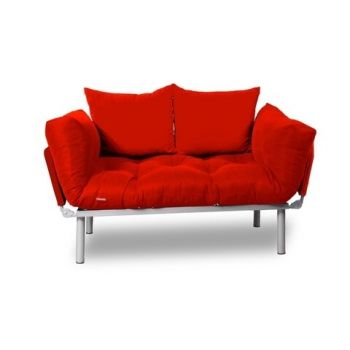 Canapea extensibila Gauge Concept, Red, 2 locuri, 190x70 cm, fier/poliester