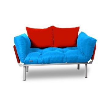 Canapea extensibila Gauge Concept, Turquoise Red, 2 locuri, 190x70 cm, fier/poliester