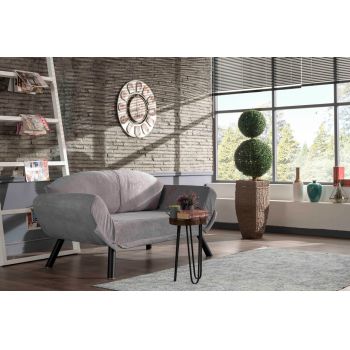 Canapea extensibila Genzo, Futon, 2 locuri, 177x81x87 cm, metal, gri ieftina