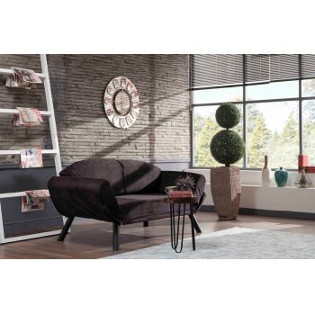 Canapea extensibila Genzo, Futon, 2 locuri, 177x81x87 cm, metal, negru ieftina