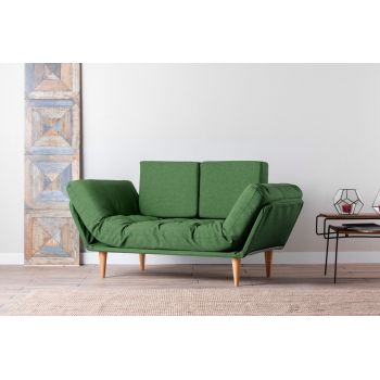 Canapea extensibila Nina Daybed, Futon, 3 locuri, 200x70 cm, metal, verde ieftina