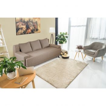 Canapea Extensibila Roma, 205x90x86 cm + lada de depozitare, bej ieftina