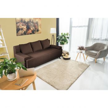 Canapea Extensibila Roma, 205x90x86 cm + lada de depozitare, maro ieftina