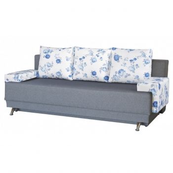 Canapea Extensibila Roma Grey Blue Anemone 205x90x86 cm, cu lada de depozitare ieftina