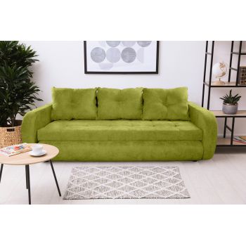 Canapea extensibila Siena, 230x97x78 cm, cu lada de depozitare, Verde ieftina