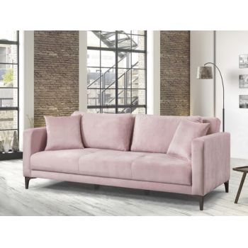 Canapea extensibila Toledo, Pandia Home, 205x95x80 cm, lemn, roz