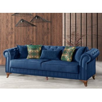 Canapea Pedesa-toledo37, Pandia Home, 235x90x85 cm, lemn, albastru