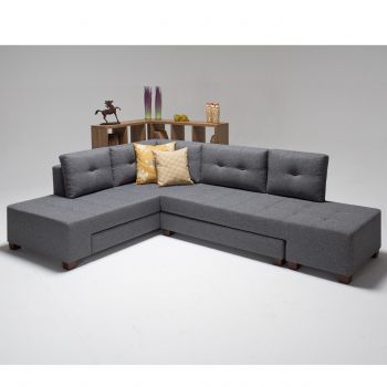 Coltar extensibil Manama Left, Balcab Home, 206x282 cm, gri ieftina