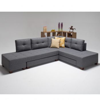 Coltar extensibil Manama Right, Balcab Home, 206x282 cm, gri ieftina