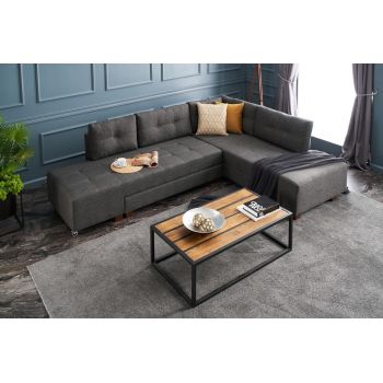 Coltar extensibil pe dreapta Manama, Balcab Home, 280x206x85 cm, lemn, antracit