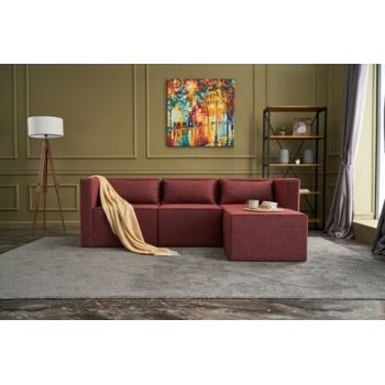 Coltar Moduler Lina Kose Koltuk , Balcab Home, 80x80x72 cm, lemn, rosu