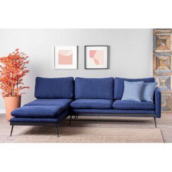 Coltar Reya Corner, Futon, 275x190x90 cm, metal, bleumarin