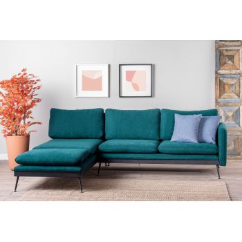 Coltar Reya Corner, Futon, 275x190x90 cm, metal, verde petrol