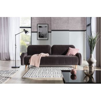 Canapea Domino Extensibila cu 3 Locuri, Suprafata de Dormit 200x145 cm, Perne Incluse, l230xA100xH88 cm -Riviera 81