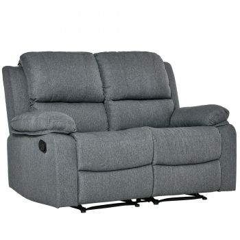 HOMCOM Canapea rabatabilă 2 locuri din material textil, canapea Relax cu șezut independent și brațe, 141.5x95x94.5cm, gri