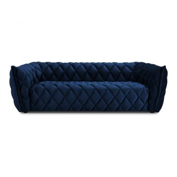 Canapea albastru-închis cu tapițerie din catifea 228 cm Flandrin – Interieurs 86