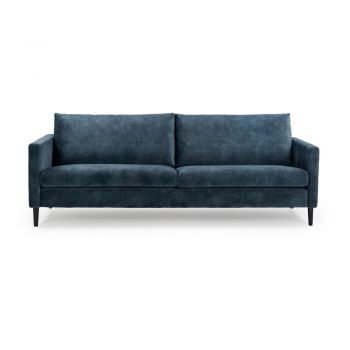 Canapea albastră cu tapițerie din catifea 220 cm Adagio - Scandic