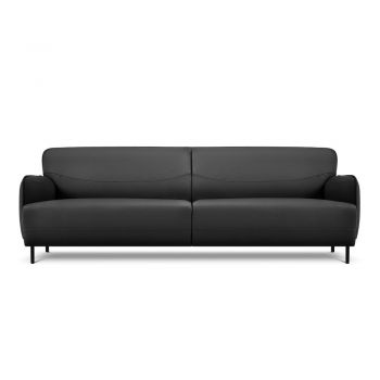 Canapea din piele Windsor & Co Sofas Neso, 235 x 90 cm, gri închis