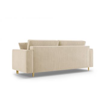 Canapea Fano 3 locuri velvet/picioare gold – L233 x l102 x h89 cm