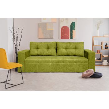 Canapea extensibila Venice 238x96x80 cm, cu lada de depozitare, Verde ieftina