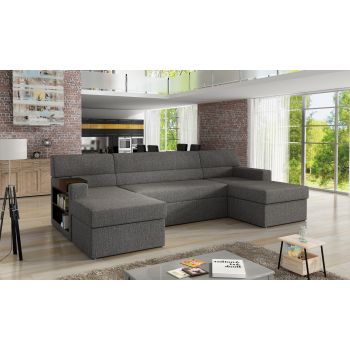 Coltar Extensibil Marcus cu Lada de Depozitare, Sezlong pe Stanga, l310xA159xH90 cm