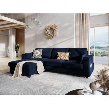 Coltar reversibil cu functie de pat din catifea albastru royal Susa Coltar reversibil cu functie de pat din catifea albastru royal Susa