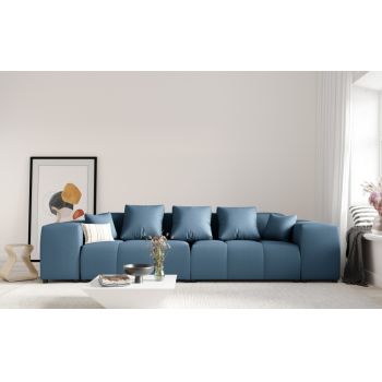 Canapea de 3 locuri tapitat cu stofa Albastru L320cm Margo