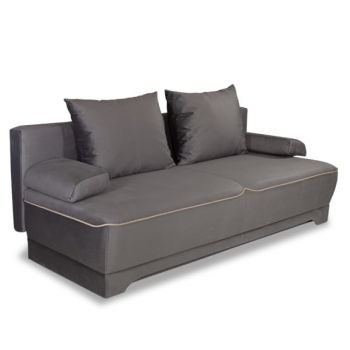 Canapea Extensibila Parma Cu Lada Gri Si Crem, 205 X 80 X 98 Cm