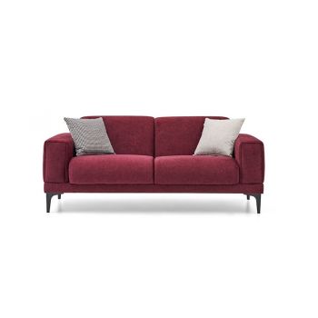 Canapea extensibila tapitata cu stofa, 2 locuri, Nova Velvet Burgundy, l189xA88xH76 cm