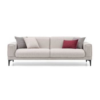 Canapea extensibila tapitata cu stofa, 3 locuri, Nova Grej, l239xA88xH76 cm