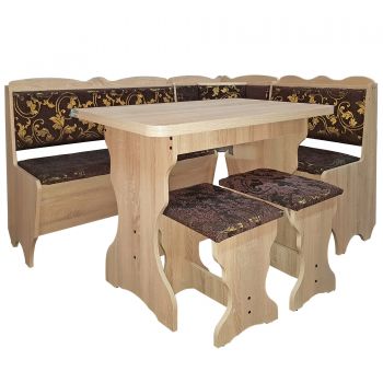 Set coltar bucatarie Rodos + masa extensibila si 2 tabureti sonoma
