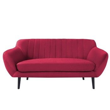 Canapea cu 2 locuri și picioare negre Mazzini Sofas Toscane, roz închis fixa