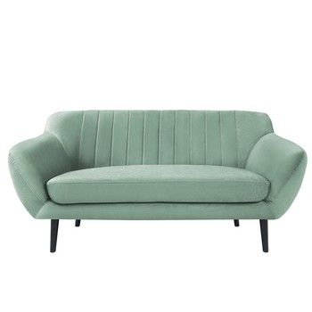 Canapea cu 2 locuri și picioare negre Mazzini Sofas Toscane, verde mentă