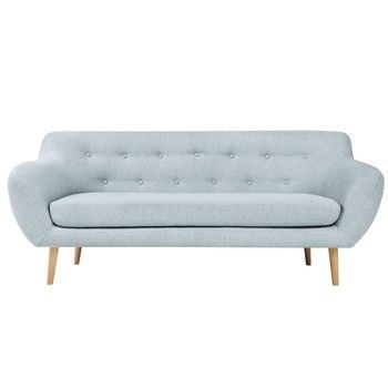 Canapea cu 2 locuri și picioare de culoare deschisă Mazzini Sofas Sicile, albastru deschis Canapea cu 2 locuri și picioare de culoare deschisă Mazzini Sofas Sicile, albastru deschis