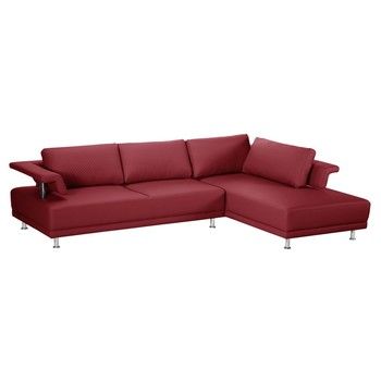 Canapea cu șezlong pe partea dreaptă Florenzzi Einaudi Red