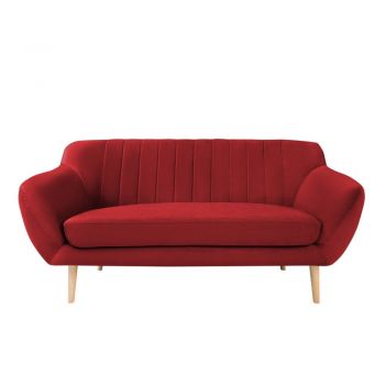 Canapea cu tapițerie din catifea Mazzini Sofas Sardaigne, 158 cm, roșu