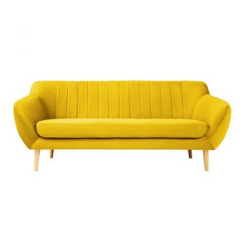 Canapea cu tapițerie din catifea Mazzini Sofas Sardaigne, 188 cm, galben