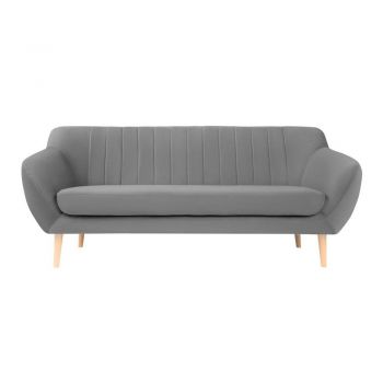 Canapea cu tapițerie din catifea Mazzini Sofas Sardaigne, 188 cm, gri