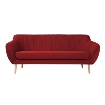 Canapea cu tapițerie din catifea Mazzini Sofas Sardaigne, 188 cm, roșu