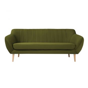 Canapea cu tapițerie din catifea Mazzini Sofas Sardaigne, 188 cm, verde